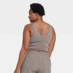 Women's Light Support V-Neck Cropped Sports Bra - All In Motion™ -All In Motion GUEST e4c0b303 4278 43a5 ab10 94c731553d29