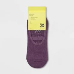 Solid Barre Liner Socks Brown/Purple 2pk - All In Motion™