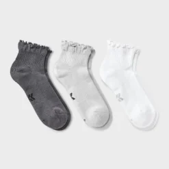 Women's Cushioned Ruffle 3pk Athletic Ankle Socks - All In Motion™ 4-10 -All In Motion GUEST ea3e5146 e96c 456c ad30 54d83d6a17ff