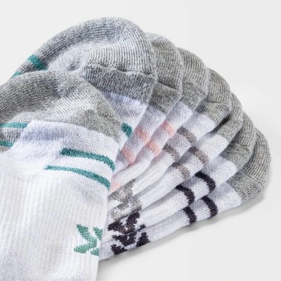 Women's Striped Cushioned 4pk No Show Athletic Socks - All In Motion™ - White/Pastels 4-10 4 Women's Striped Cushioned 4pk No Show Athletic Socks - All In Motion™ - White/Pastels 4-10 - Image 2