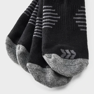 Men's Striped Arch Socks 6+1pk - All In Motion™ Black: Recycled Polyester, Cotton, Nylon, Spandex, Knit 4 Men's Striped Arch Socks 6+1pk - All In Motion™ Black: Recycled Polyester, Cotton, Nylon, Spandex, Knit - Image 2