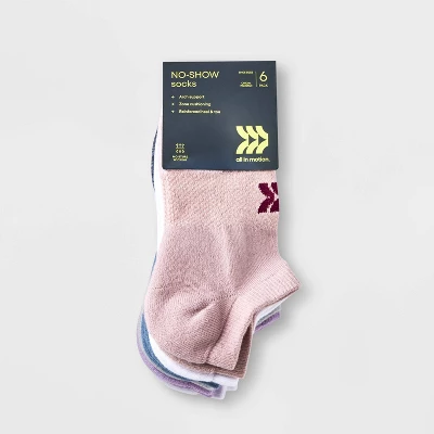Women's 6pk Vault Striped No Show Athletic Socks - All In Motion™ Assorted Colors 4-10 3 Women's 6pk Vault Striped No Show Athletic Socks - All In Motion™ Assorted Colors 4-10