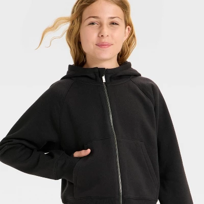 Girls' Active Comfort Full-Zip Hooded Sweatshirt - All In Motion™ 4 Girls' Active Comfort Full-Zip Hooded Sweatshirt - All In Motion™ - Image 2