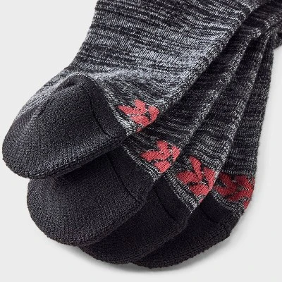 Men's Striped Fair Isle Boot Socks - All In Motion™ Red/Black 6-12 4 Men's Striped Fair Isle Boot Socks - All In Motion™ Red/Black 6-12 - Image 2