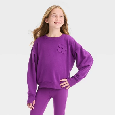 Girls' Fleece Pullover Sweatshirt - All In Motion™ 8 Girls' Fleece Pullover Sweatshirt - All In Motion™ - Image 6