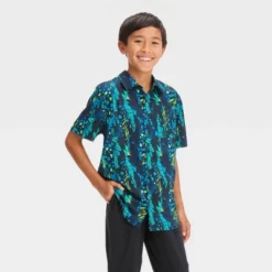 Boys' Printed Woven Shirt - All In Motion™ -All In Motion GUEST f7a59bad 657f 412c 9c8e 16ba788fd897