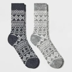 Women's 2pk Midweight Wool Blend Sweater Fair Isle Crew Socks - All In Motion™ 4-10 -All In Motion GUEST f8c3f529 8dda 4bab a8ec b2c37c7135d3